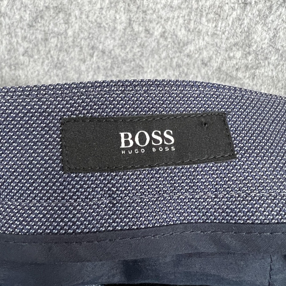 Hugo Boss Crigan Pants Mens 34 Blue Slim Wool Blend Dress Trousers Actual35x29 - Picture 3 of 16